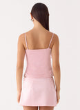 Siren Beaded Sequin Top - Pink