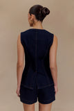 Abel Denim Button Up Top Indigo Blue