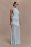 Portia Scuba Sleeveless Top Pale Blue