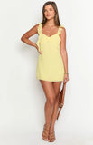 Joyce Yellow Chiffon Mini Dress