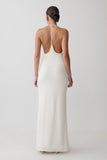 Hana Slinky Plunge Maxi Dress Ivory