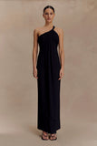 Philippa Knotted Crepe Maxi Dress Black