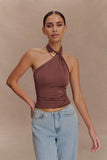 Mariposa Slinky Halter Top Chocolate