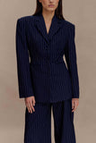 Bellamy Cinched Blazer Navy Pinstripe