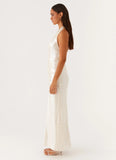 Whisked Away Halterneck Maxi Dress White