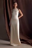 Violet Sleeveless Satin Maxi Dress Blush Gold