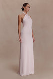 Elyna Slinky Halter Maxi Dress Pale Pink