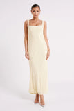 Ensley Satin Maxi Dress Light Yellow
