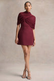 Veda Burgundy Square Neck Mini Dress