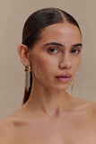 Shea Crystal Fringe Drop Earrings Gold
