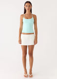 Chauncey Halter Top Aqua