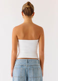 Adrienna Strapless Top White