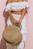 Maho Beige Round Crochet Handbag