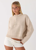 Cornelia Button Up Jumper Oatmeal