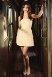 Natalie Lemon Lace Bandeau Mini Dress