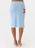 Tamia Midi Skirt - Blue Petal