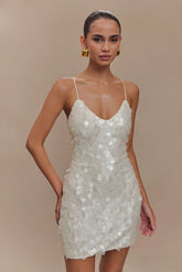 Romilly Sequin Mini Dress Ivory