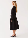 Frenchy Oversized Trench Coat Black