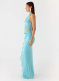 Last Sequence Maxi Dress Aqua Blue