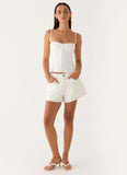 Owen A Line Denim Shorts White