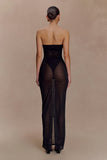 Aoife Strapless Mesh Bodysuit Black