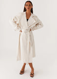 Phoenix Oversized Trench Coat Ivory