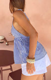 Imee Blue Striped Top