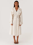Phoenix Oversized Trench Coat Ivory