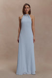 Abeda Cotton Maxi Dress With Hardware Pale Blue