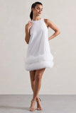 Raise A Glass White A Line Mini Dress With Tulle Hem