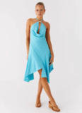 Salt Kiss Midi Dress Turquoise