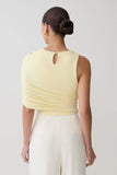 Adrienne One Shoulder Slinky Top Lemon