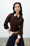 Mertyle Aysmetrical Knit Jumper Deep Chocolate