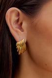 Olympia Textured Square Earrings Gold