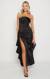 Merlo Black Strapless Formal Maxi Dress