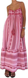 Women Boho Maxi Dress Crochet Patchwork Sleeveless Long Flowy Swing Dress Pink Beach Sundresses