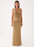 Olyssia Shimmer Embellished Top - Shimmer Gold