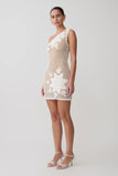 Barker Hand Crochet Knit Mini Dress White