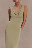 Marta Slinky Cowl Maxi Dress Sage