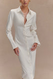 Dorian Fitted Shirt Midi Dress White