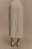 Fallon Denim Midi Skirt Stone Wash