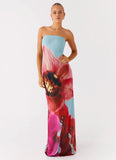 Amelle Maxi Dress Turquoise Bloom