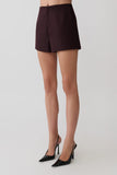 Agatha Suiting Shorts Plum Pinstripe