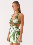 Sonnet Cotton Mini Dress Verdant Bloom