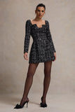 Contessa Black Boucle Long Sleeve Mini Dress