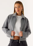 Enzo Faux Wool Jacket Grey