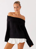 Federica Off Shoulder Knit Black