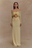 Rafaella Slinky And Mesh Maxi Dress Lemon