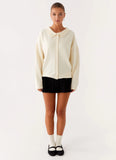 Dorian Button Knit Sweater Ivory