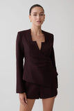 Agatha Square Neck Blazer Plum Pinstripe